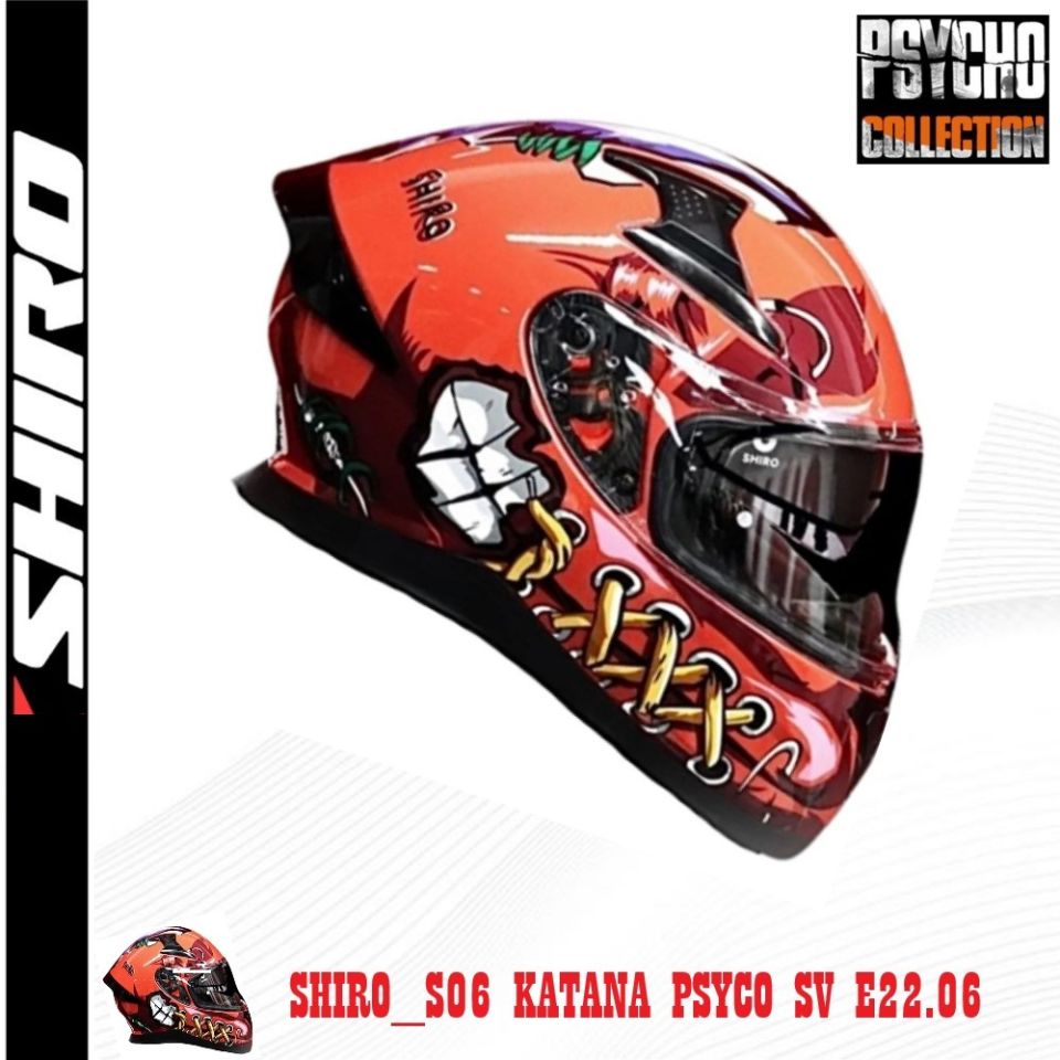 SHIRO KAPALI KASK KATANA PSYCO GÜNEŞ VİZÖRLÜ - L