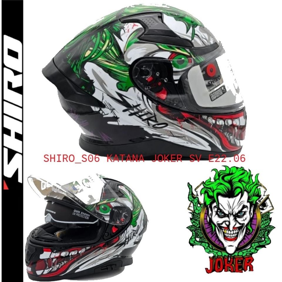 SHIRO KAPALI KASK KATANA JOKER GÜNEŞ VİZÖRLÜ -L