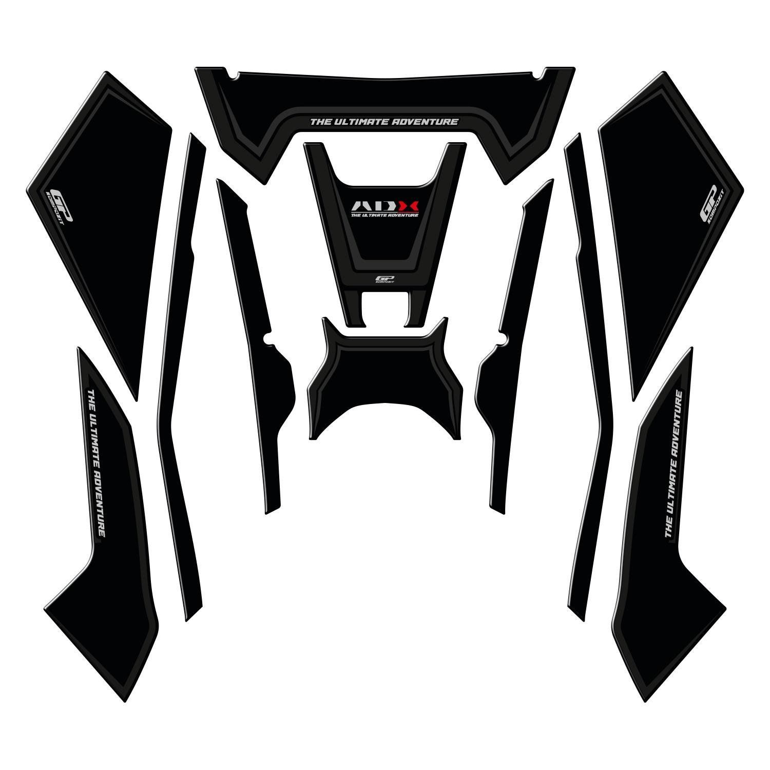 GP Kompozit SYM ADX 125 2023-2024 Uyumlu Tank Pad Seti Siyah