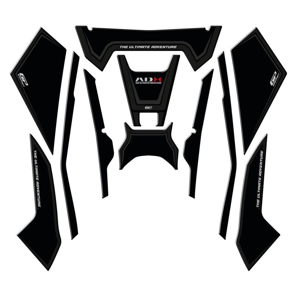 GP Kompozit SYM ADX 125 2023-2024 Uyumlu Tank Pad Seti Siyah