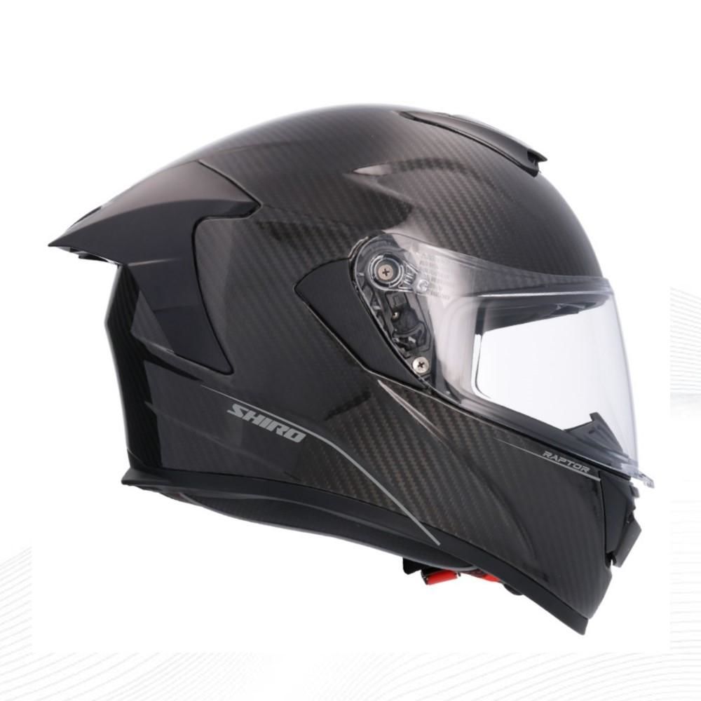 SHIRO KAPALI KASK CARBON SIYAH GÜNEŞ VİZÖRLÜ -L
