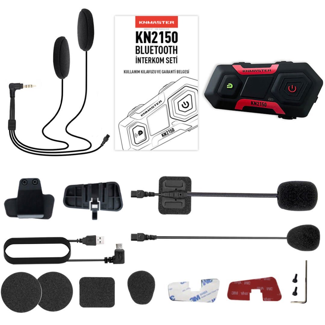 Knmaster KN2150 Bluetooth İnterkom Seti Siyah