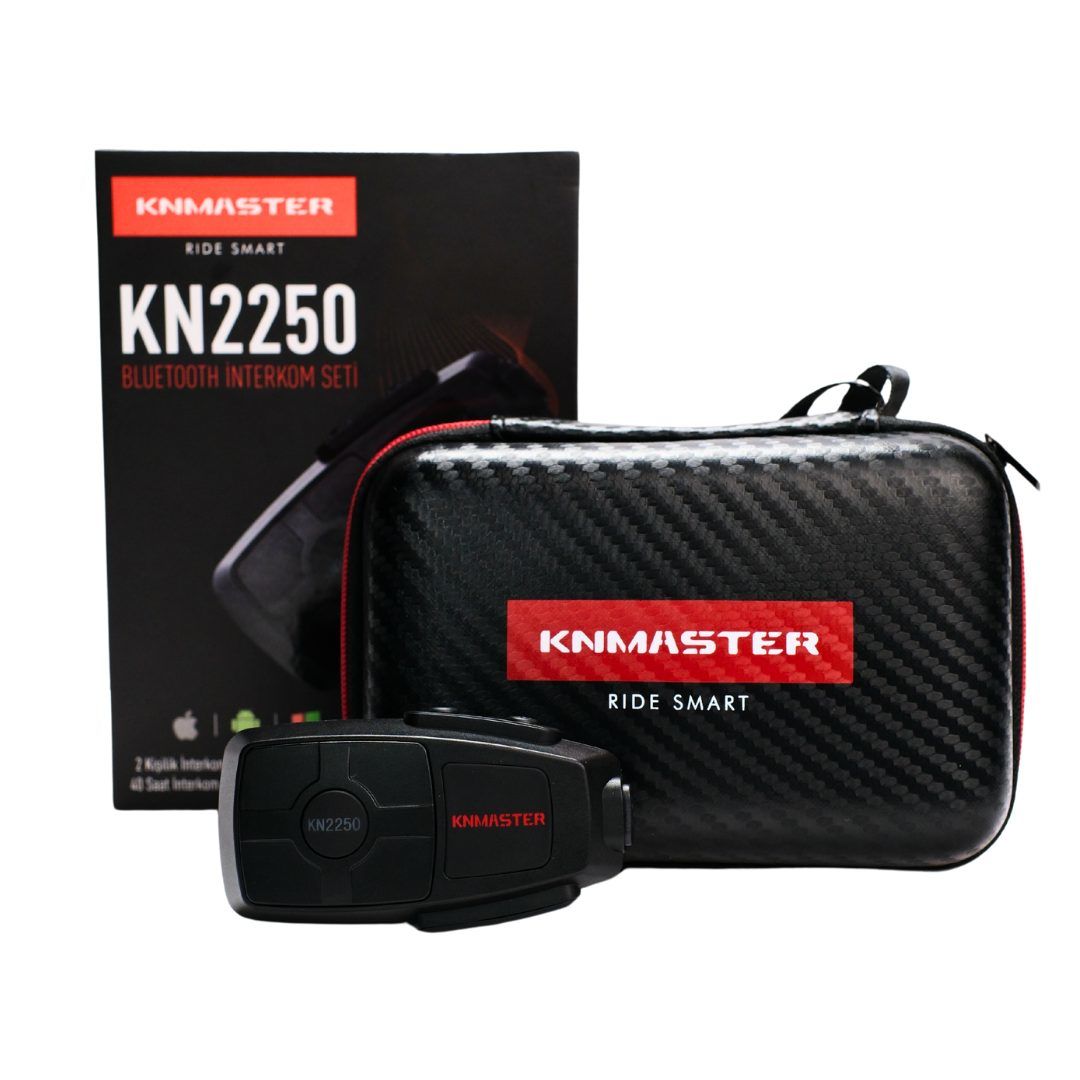 Knmaster KN2250 Kask İnterkom Bluetooth Intercom Kulaklık Seti Kırmızı